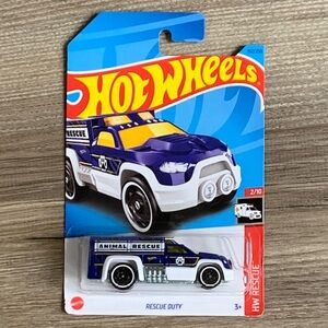 Hot Wheels Truck Rescue Duty HW Hotwheels Animal Ambulance Emergency Van Car 🆕